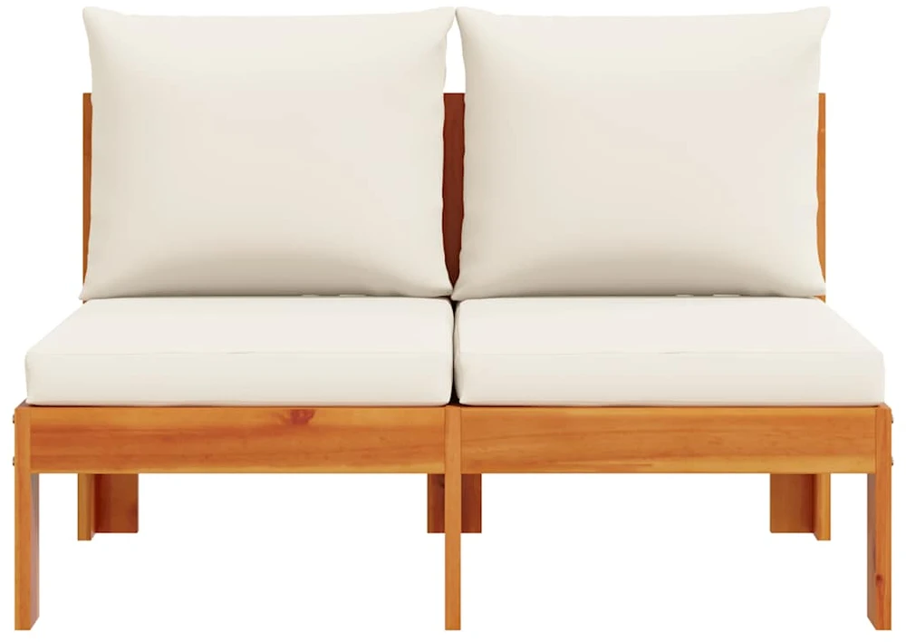 Dvivietė sodo sofa su pagalvėlėmis, akacijos medienos masyvas