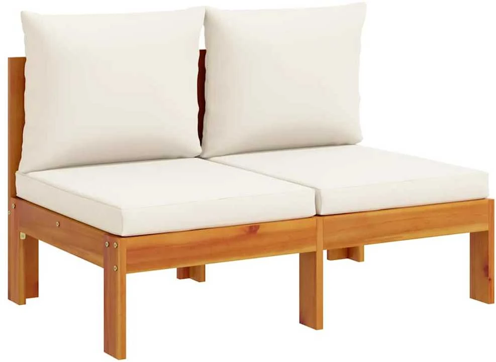 Dvivietė sodo sofa su pagalvėlėmis, akacijos medienos masyvas