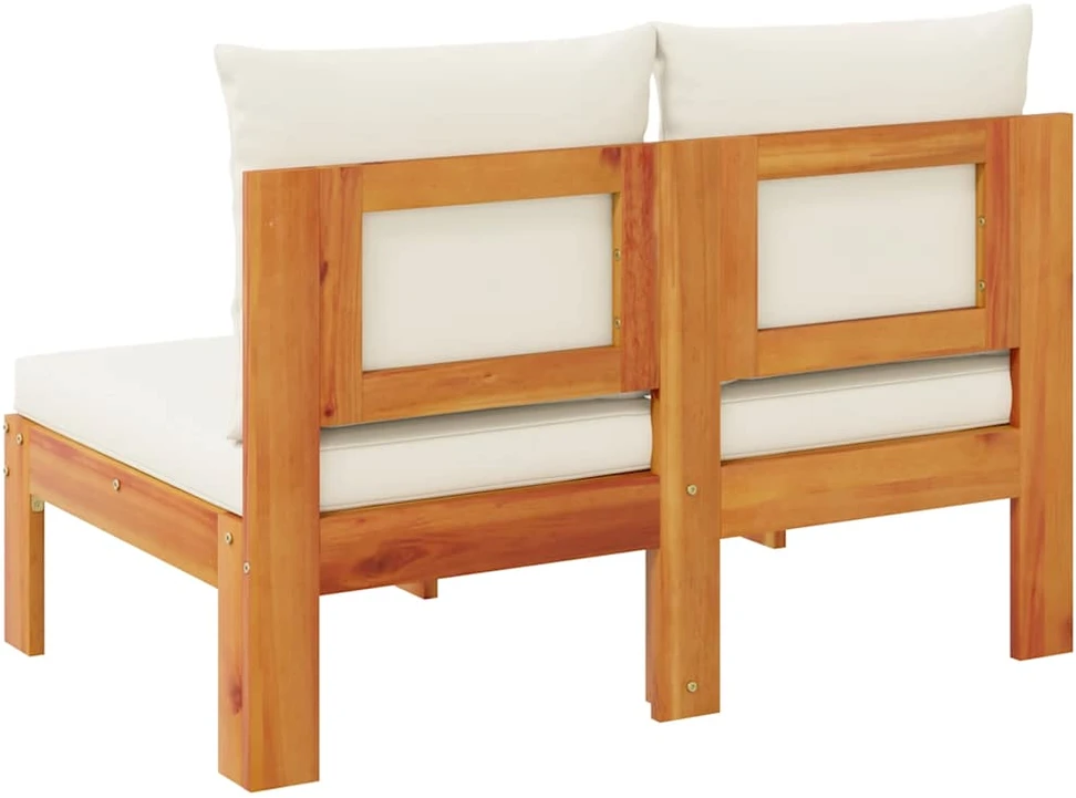 Dvivietė sodo sofa su pagalvėlėmis, akacijos medienos masyvas