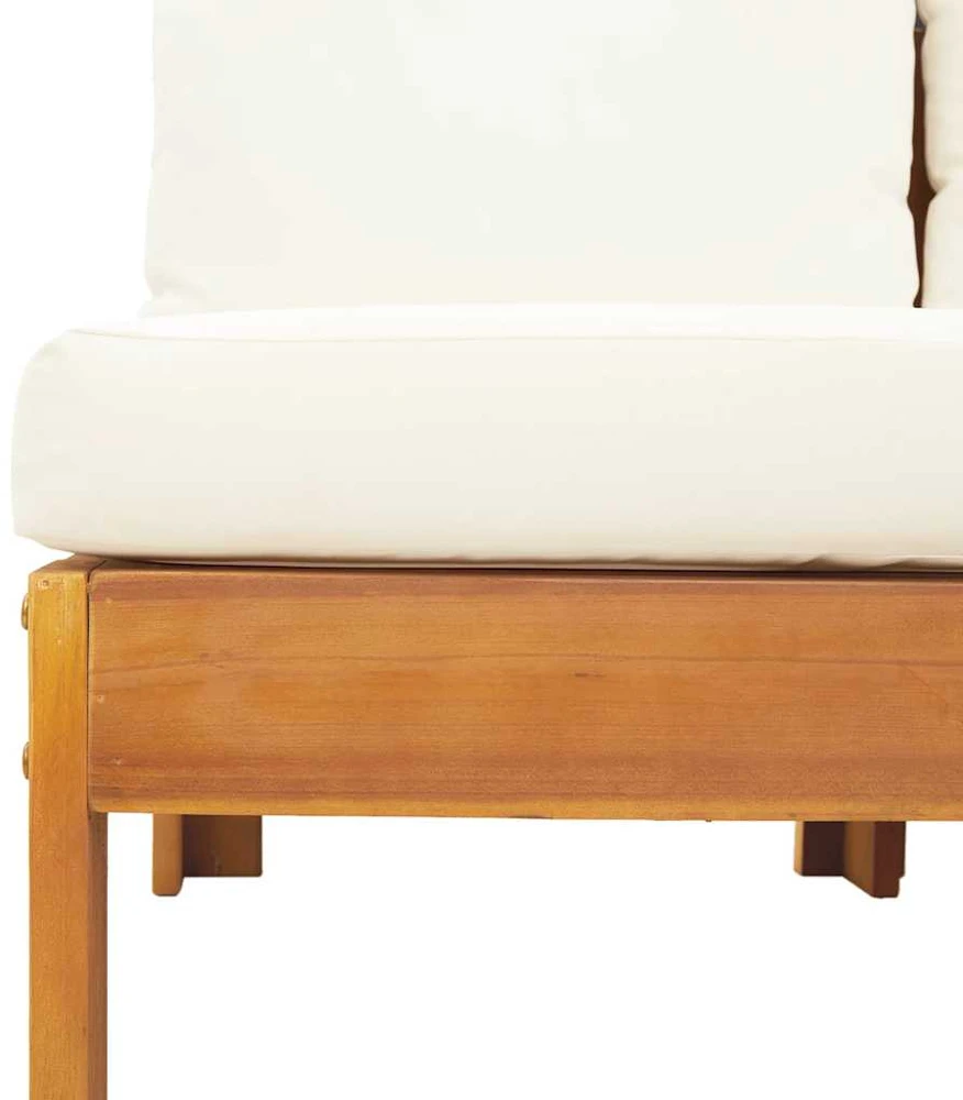 Dvivietė sodo sofa su pagalvėlėmis, akacijos medienos masyvas