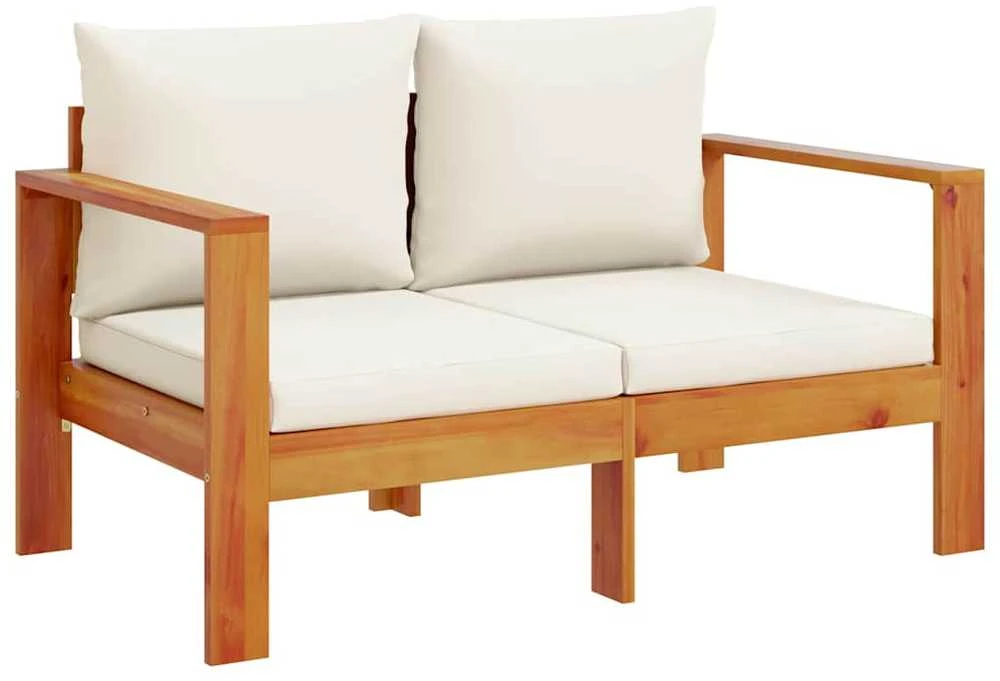 Dvivietė sodo sofa su pagalvėlėmis, akacijos medienos masyvas