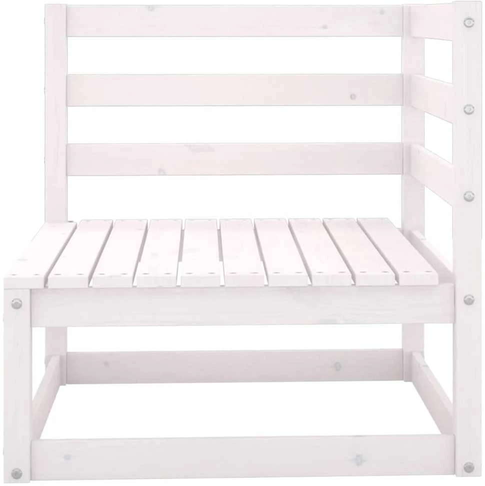 Dvivietė sodo sofa su pagalvėlėmis, balta, pušies masyvas
