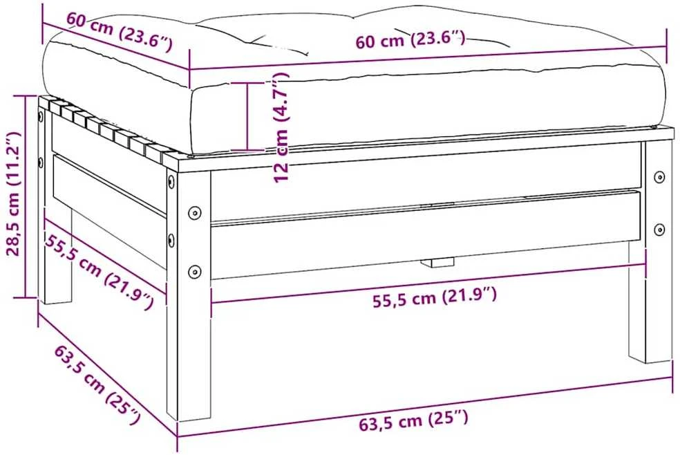 Dvivietė sodo sofa su pagalvėlėmis, balta, pušies masyvas