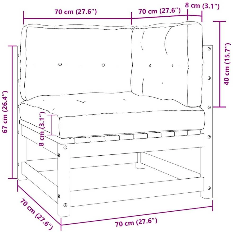 Dvivietė sodo sofa su pagalvėlėmis, balta, pušies masyvas