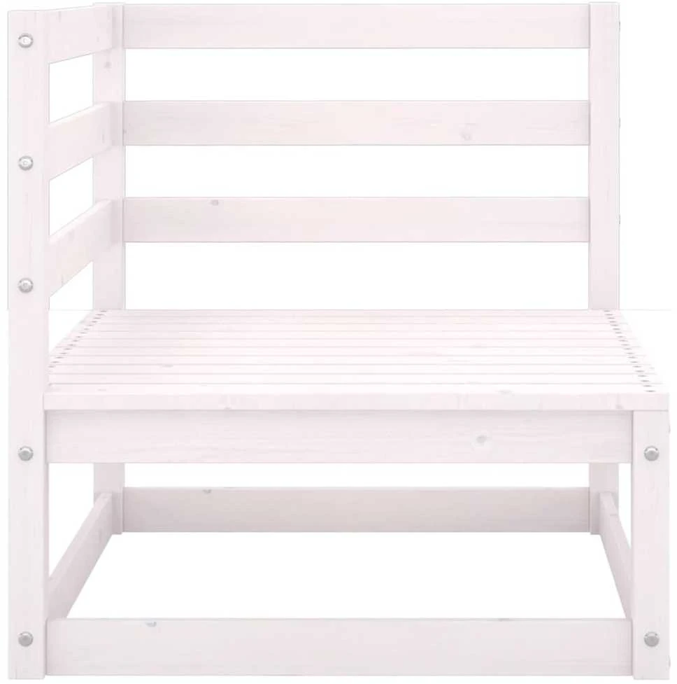 Dvivietė sodo sofa su pagalvėlėmis, balta, pušies masyvas