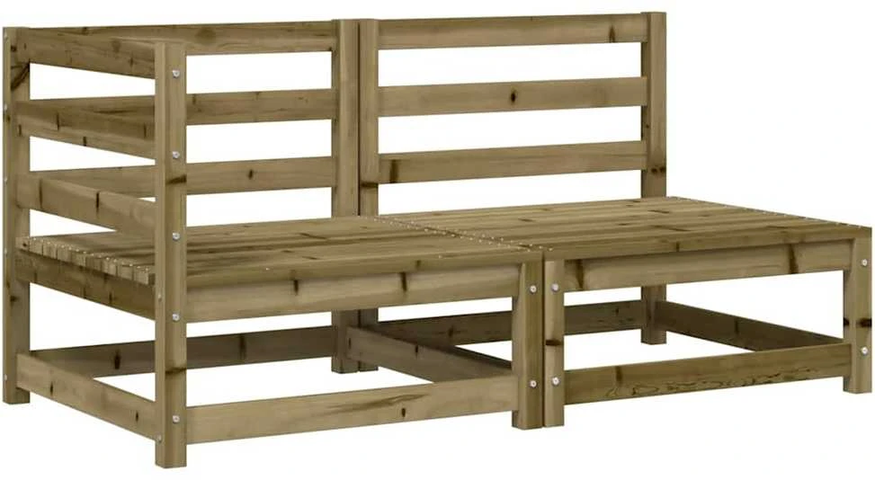 Dvivietė sodo sofa su pagalvėlėmis, impregnuota pušies mediena