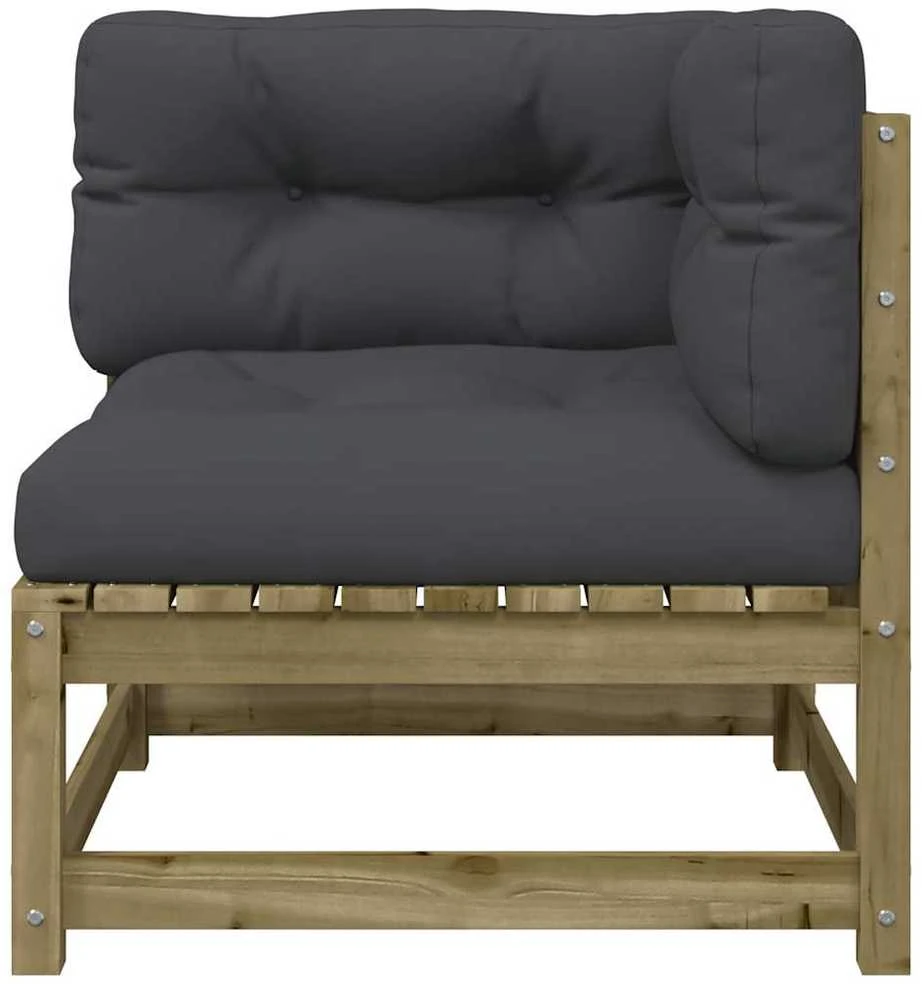 Dvivietė sodo sofa su pagalvėlėmis, impregnuota pušies mediena