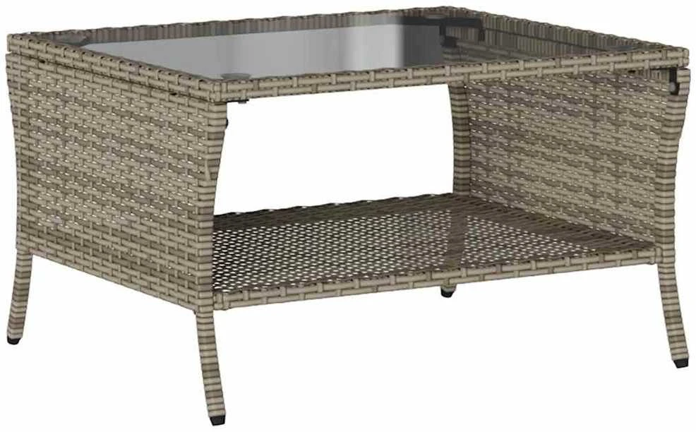 Dvivietė sodo sofa su pagalvėlėmis ir staliuku, pilkos spalvos