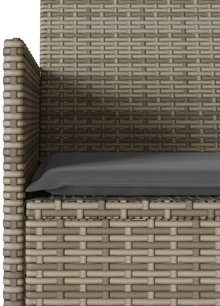 Dvivietė sodo sofa su pagalvėlėmis ir staliuku, pilkos spalvos