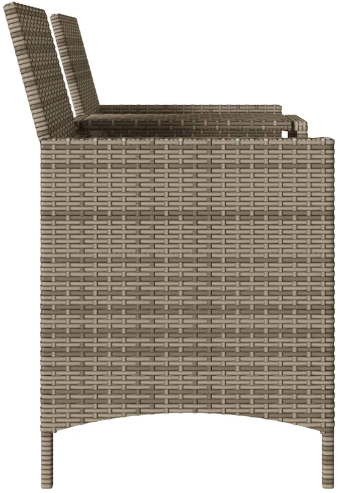 Dvivietė sodo sofa su pagalvėlėmis ir staliuku, pilkos spalvos