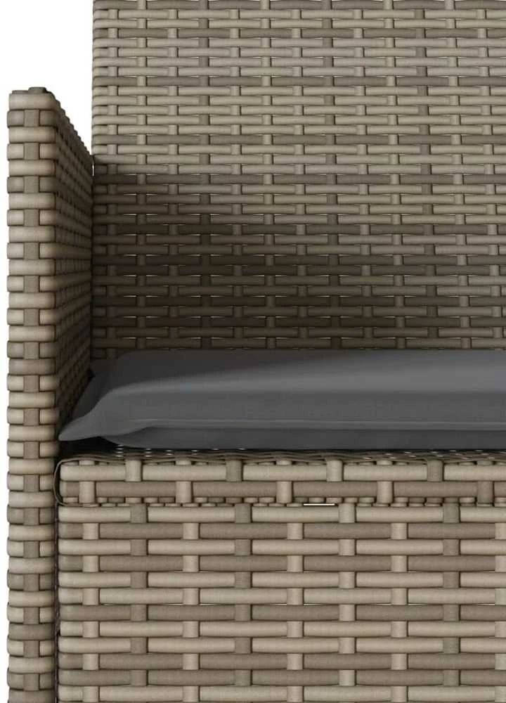 Dvivietė sodo sofa su pagalvėlėmis ir staliuku, pilkos spalvos