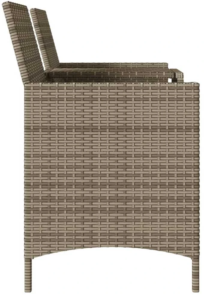 Dvivietė sodo sofa su pagalvėlėmis ir staliuku, pilkos spalvos