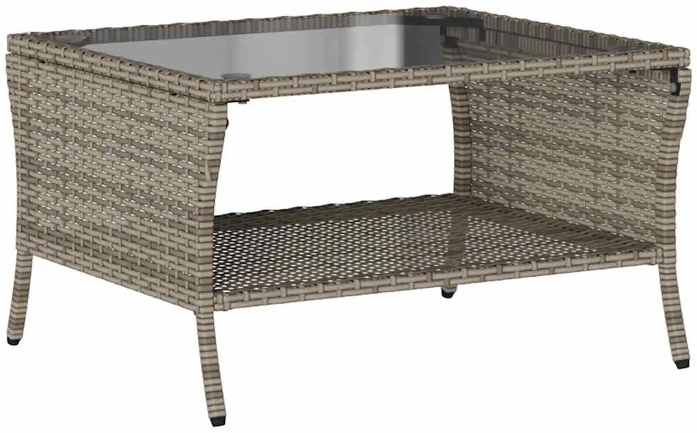 Dvivietė sodo sofa su pagalvėlėmis ir staliuku, pilkos spalvos