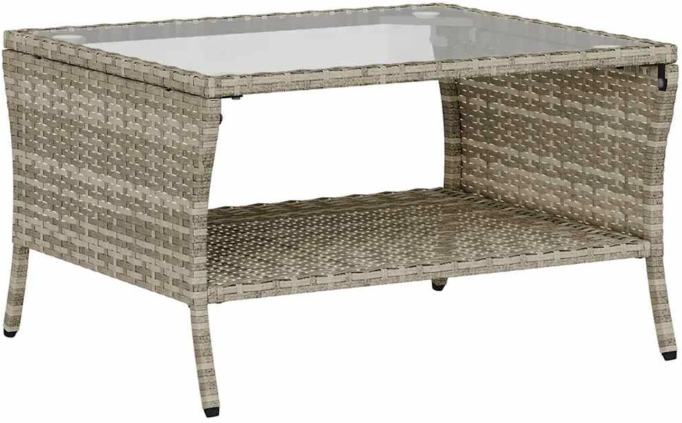 Dvivietė sodo sofa su pagalvėlėmis ir staliuku, šviesiai pilka