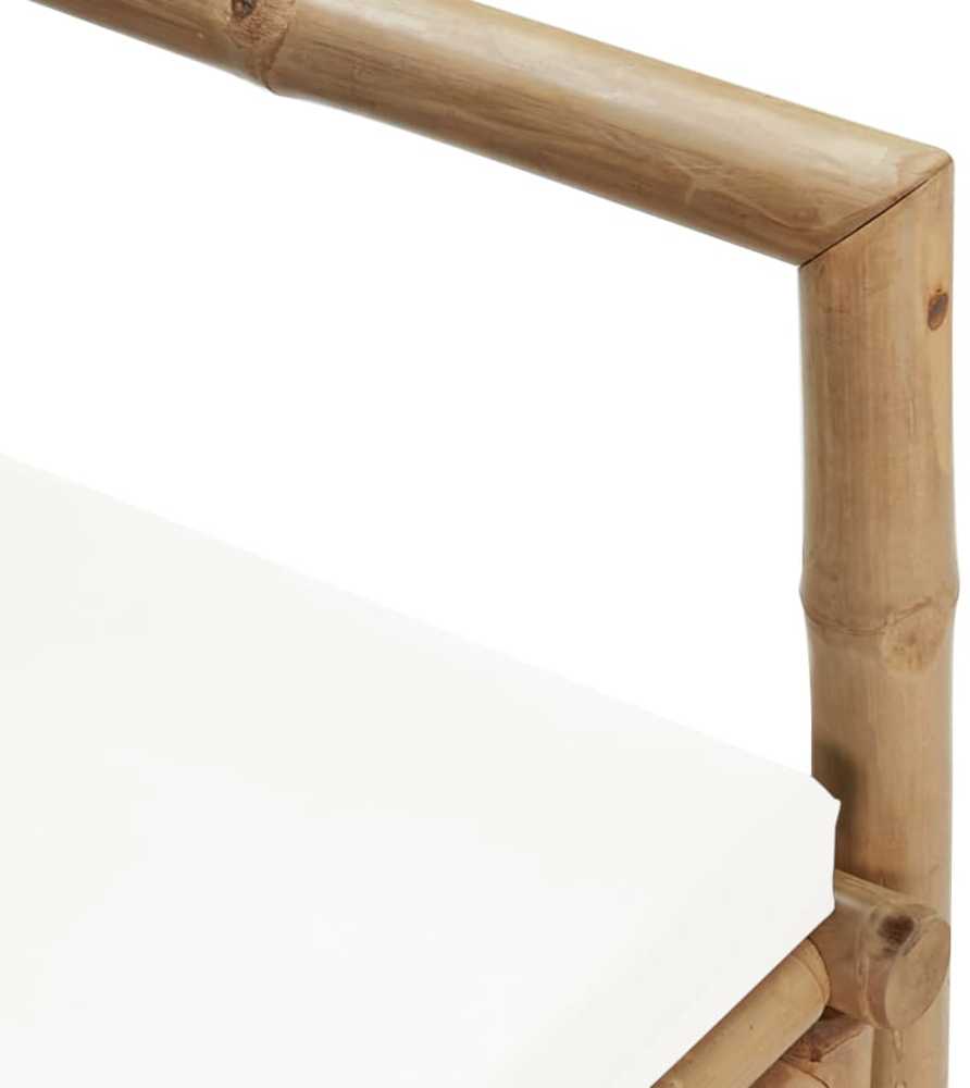 Dvivietė sodo sofa su pagalvėlėmis, pilkos spalvos, bambukas