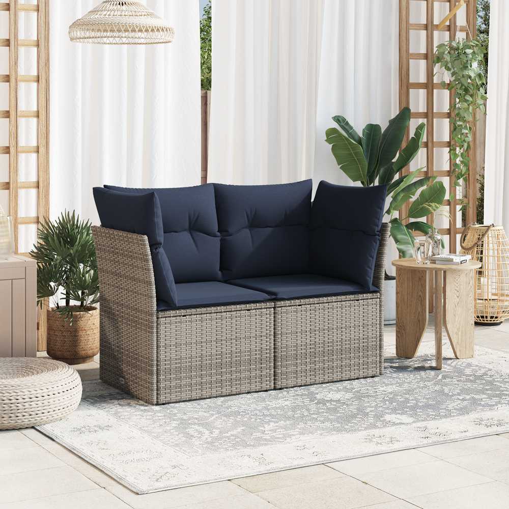 | Sodo sofa | su pagalve Pilka 124 x 62 x 69 cm Poli ratanas