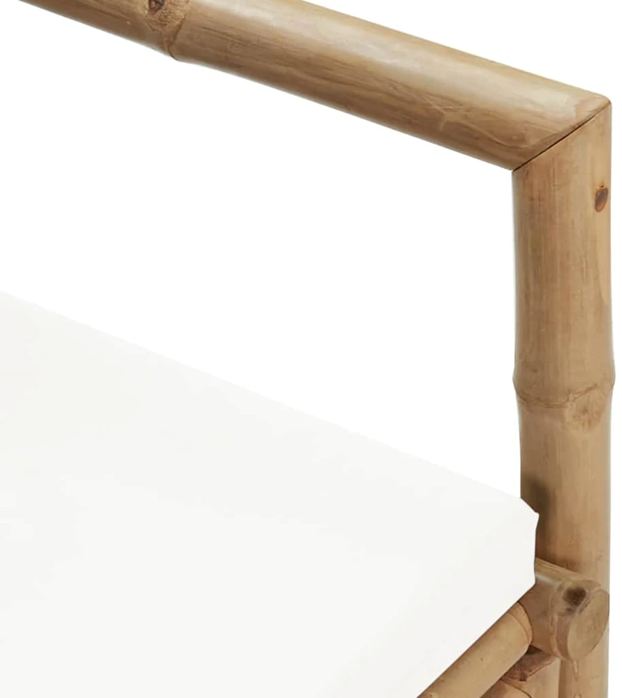 Dvivietė sodo sofa su pagalvėlėmis, pilkos spalvos, bambukas