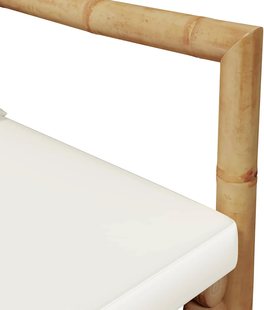 Dvivietė sodo sofa su pagalvėlėmis, pilkos spalvos, bambukas
