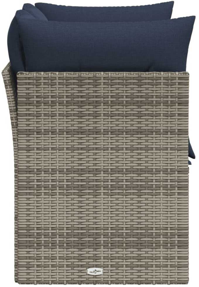 | Sodo sofa | su pagalve Pilka 124 x 62 x 69 cm Poli ratanas