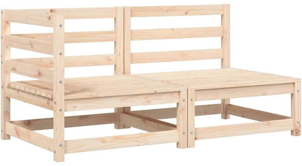 Dvivietė sodo sofa su pagalvėlėmis, pušies medienos masyvas