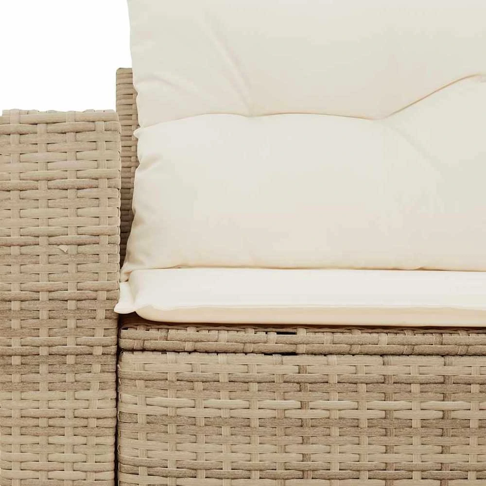 Dvivietė sodo sofa su pagalvėlėmis, smėlio spalvos, poliratanas