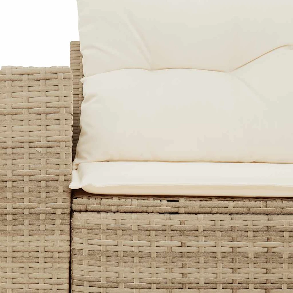 Dvivietė sodo sofa su pagalvėlėmis, smėlio spalvos, poliratanas