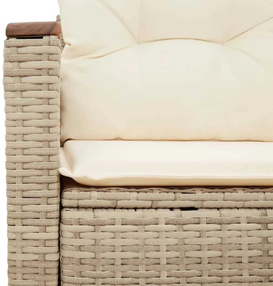 Dvivietė sodo sofa su pagalvėlėmis, smėlio spalvos, poliratanas