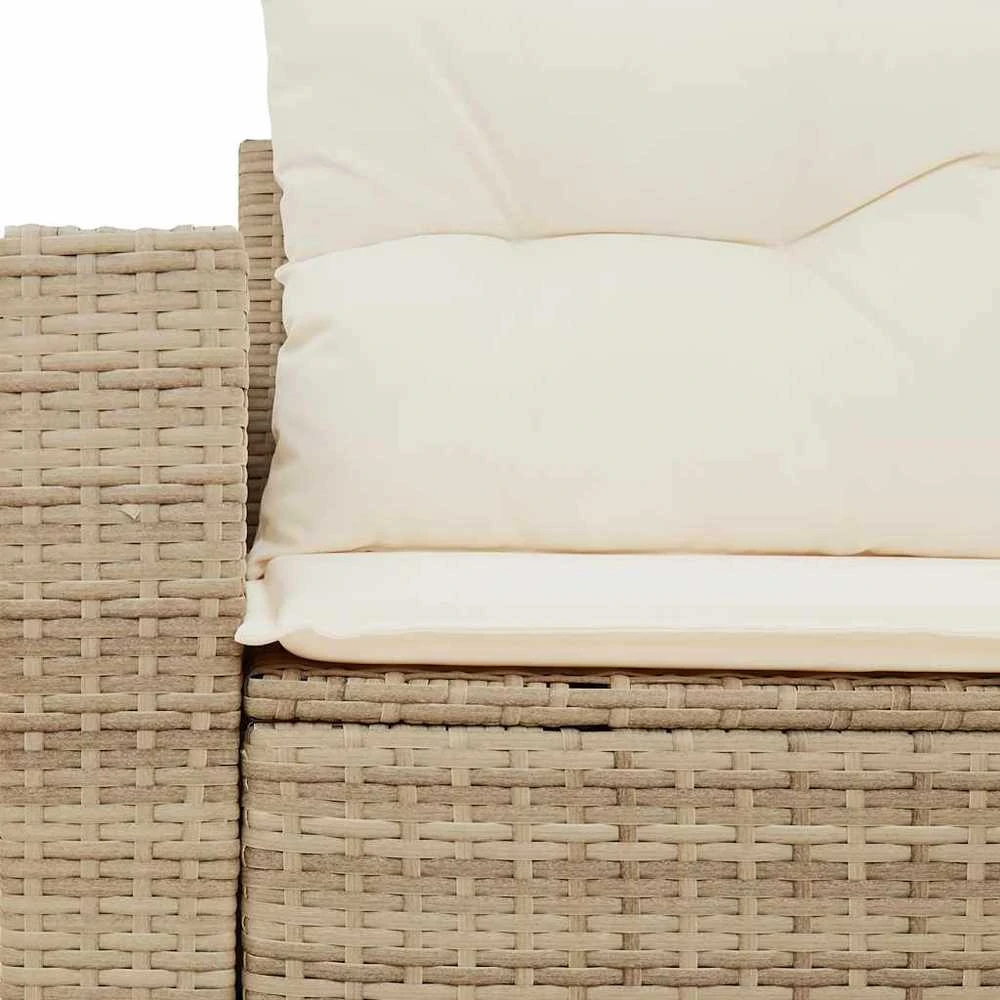 Dvivietė sodo sofa su pagalvėlėmis, smėlio spalvos, poliratanas