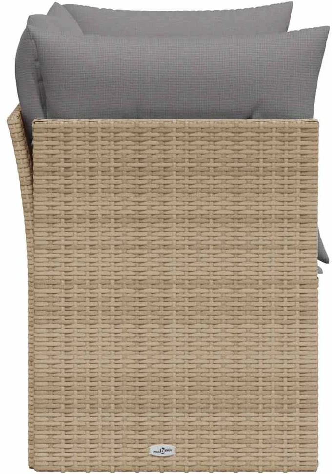 Dvivietė sodo sofa su pagalvėlėmis, smėlio spalvos, poliratanas