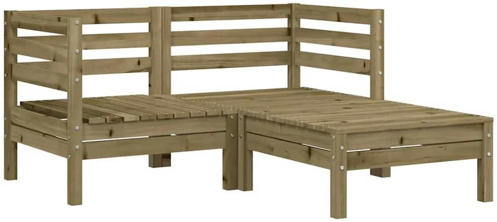 Dvivietė sodo sofa su pakoja, impregnuota pušies mediena