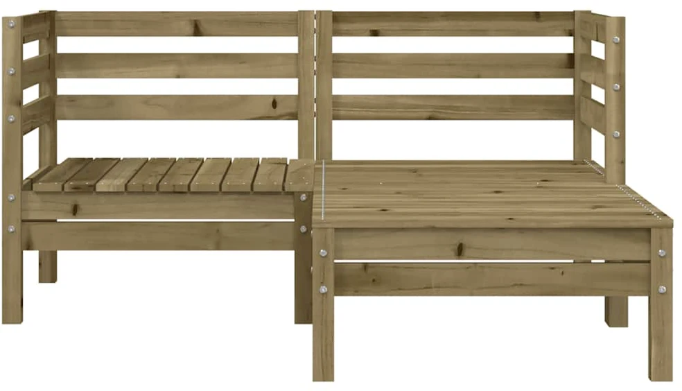 Dvivietė sodo sofa su pakoja, impregnuota pušies mediena