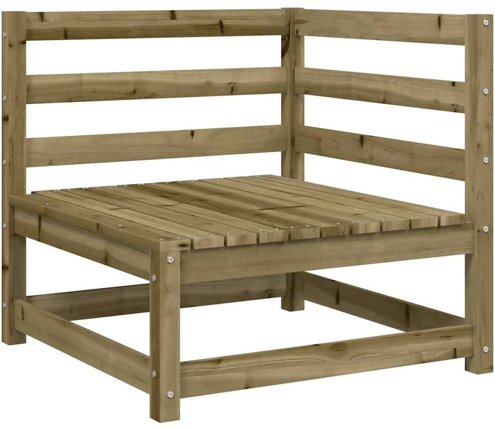 Dvivietė sodo sofa su pakoja, impregnuota pušies mediena