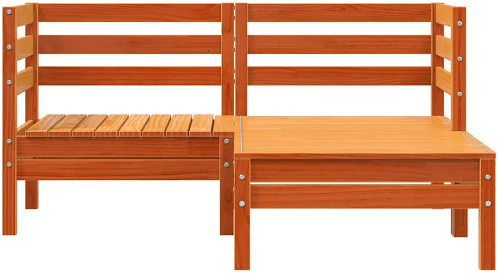 Dvivietė sodo sofa su pakoja, vaško ruda, pušies masyvas