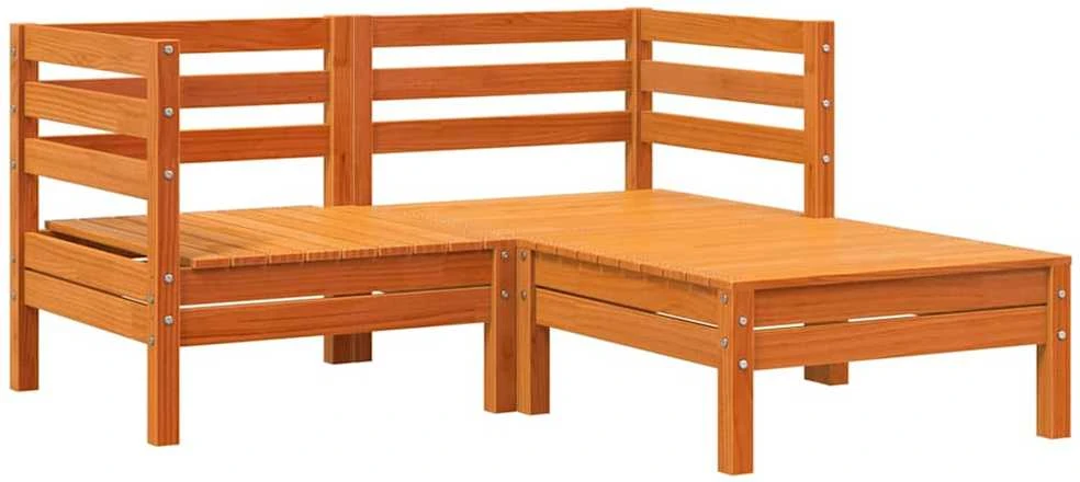 Dvivietė sodo sofa su pakoja, vaško ruda, pušies masyvas