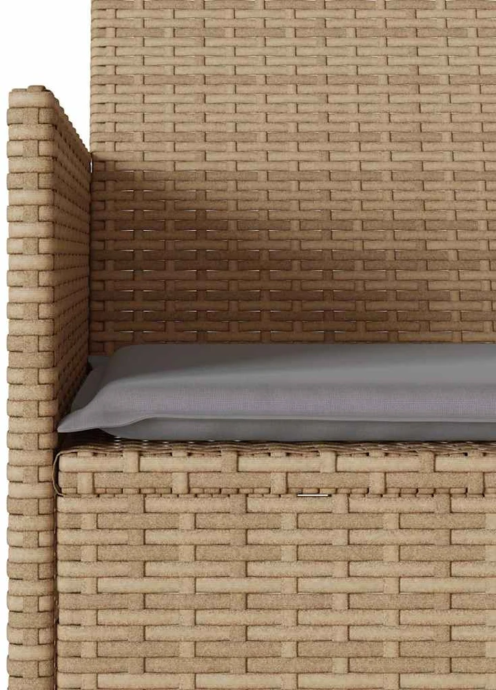 Dvivietė sodo sofa su staliuku ir pagalvėlėmis, smėlio spalvos