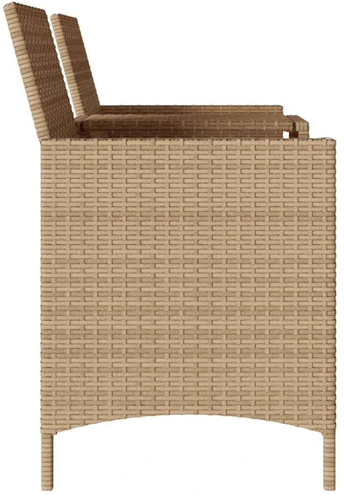 Dvivietė sodo sofa su staliuku ir pagalvėlėmis, smėlio spalvos