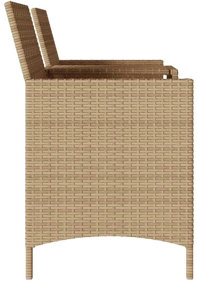 Dvivietė sodo sofa su staliuku ir pagalvėlėmis, smėlio spalvos