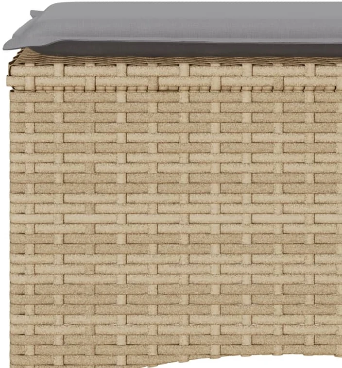 Dvivietė sodo sofa su staliuku/taburetėmis, smėlio, poliratanas