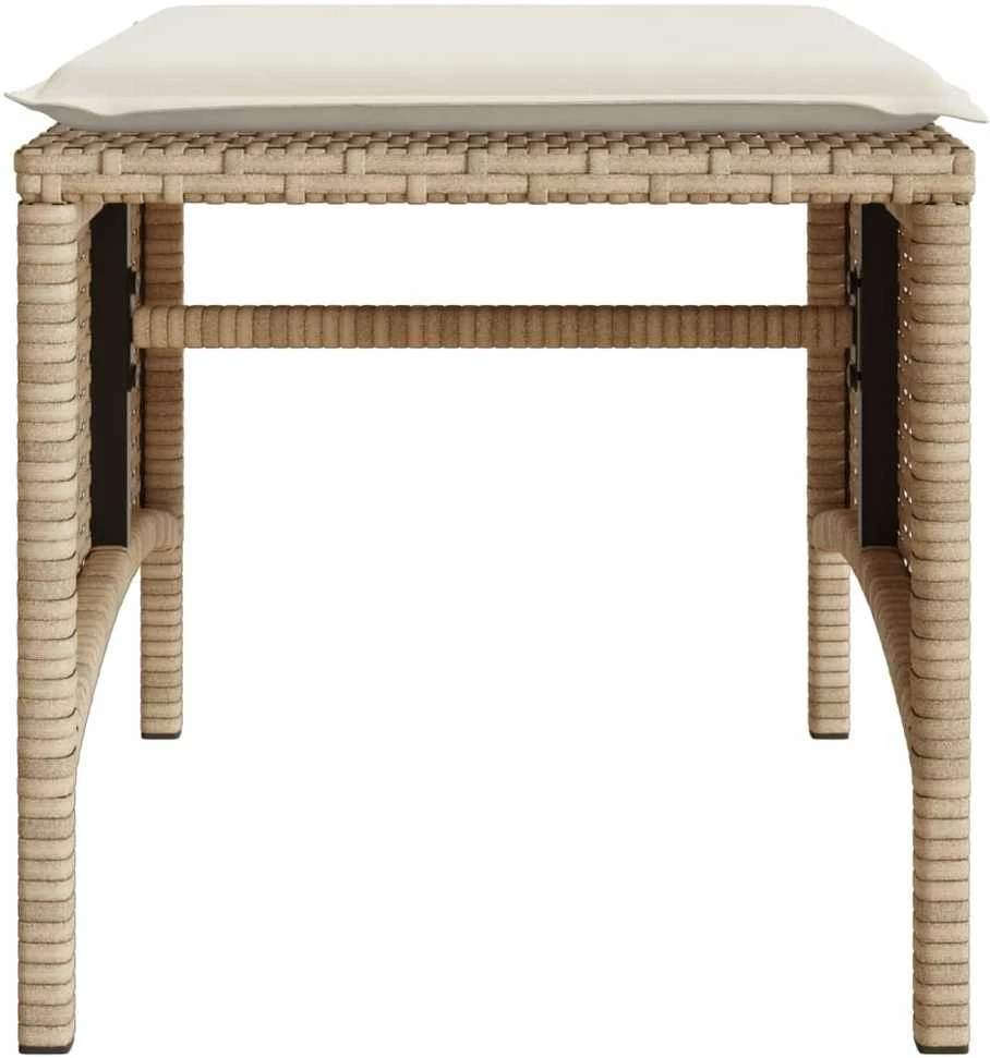 Dvivietė sodo sofa su staliuku/taburetėmis, smėlio, poliratanas