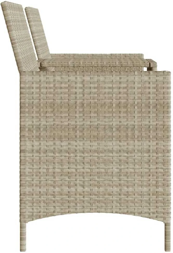 Dvivietė sodo sofa su staliuku/taburetėmis, pilka, poliratanas