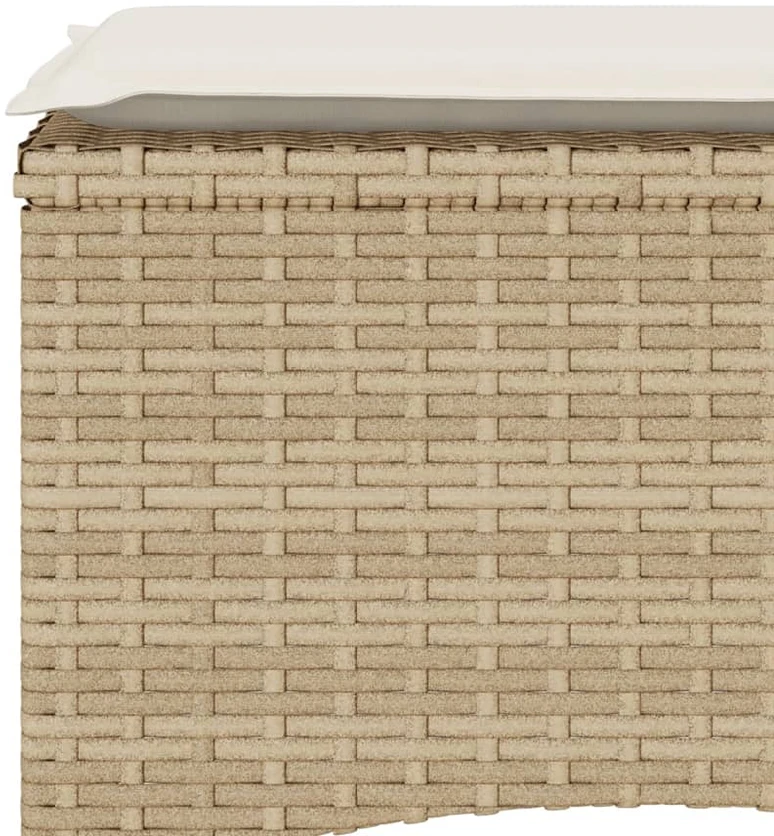 Dvivietė sodo sofa su staliuku/taburetėmis, smėlio, poliratanas