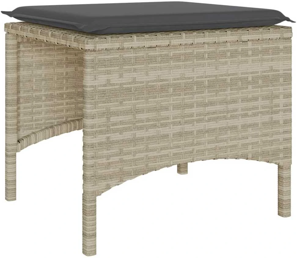 Dvivietė sodo sofa su staliuku/taburetėmis, pilka, poliratanas