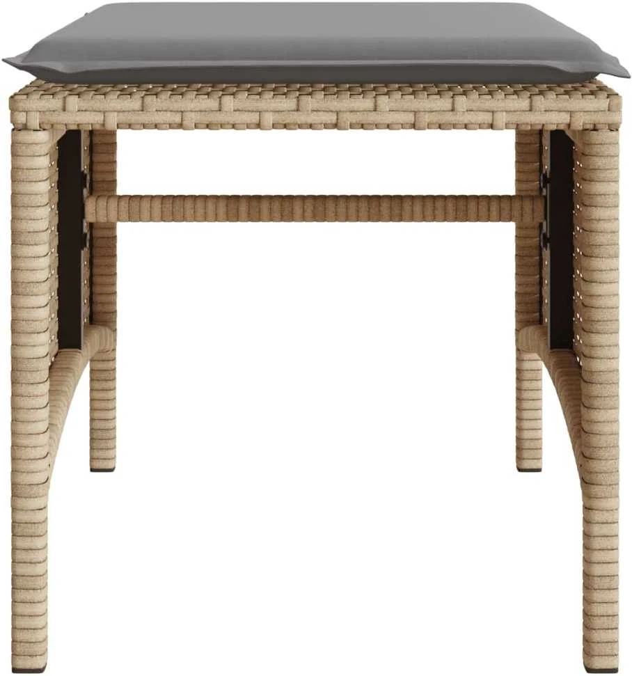 Dvivietė sodo sofa su staliuku/taburetėmis, smėlio, poliratanas