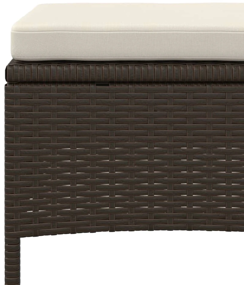 Dvivietė sodo sofa su staliuku/taburetėmis, ruda, poliratanas