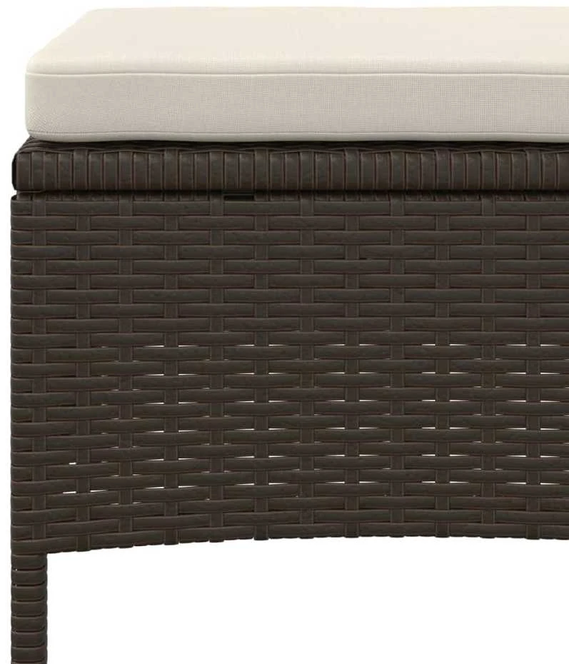 Dvivietė sodo sofa su staliuku/taburetėmis, ruda, poliratanas