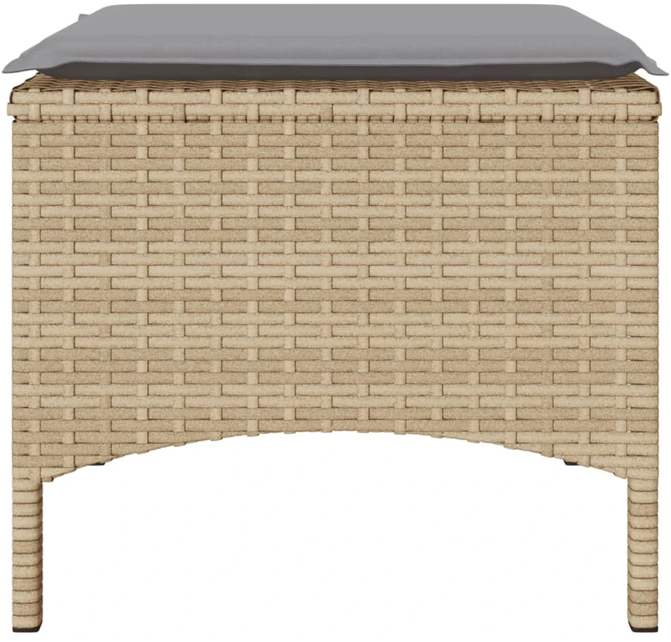 Dvivietė sodo sofa su staliuku/taburetėmis, smėlio, poliratanas