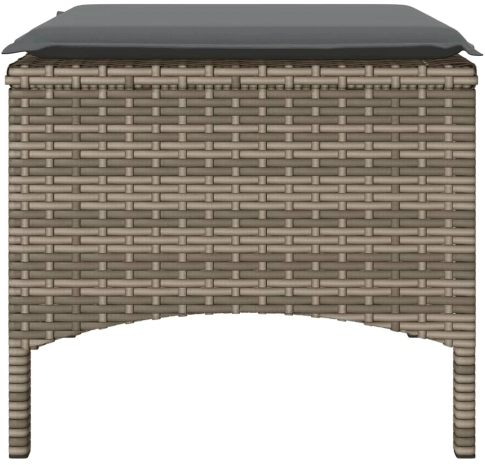Dvivietė sodo sofa su staliuku/taburetėmis, pilka, poliratanas