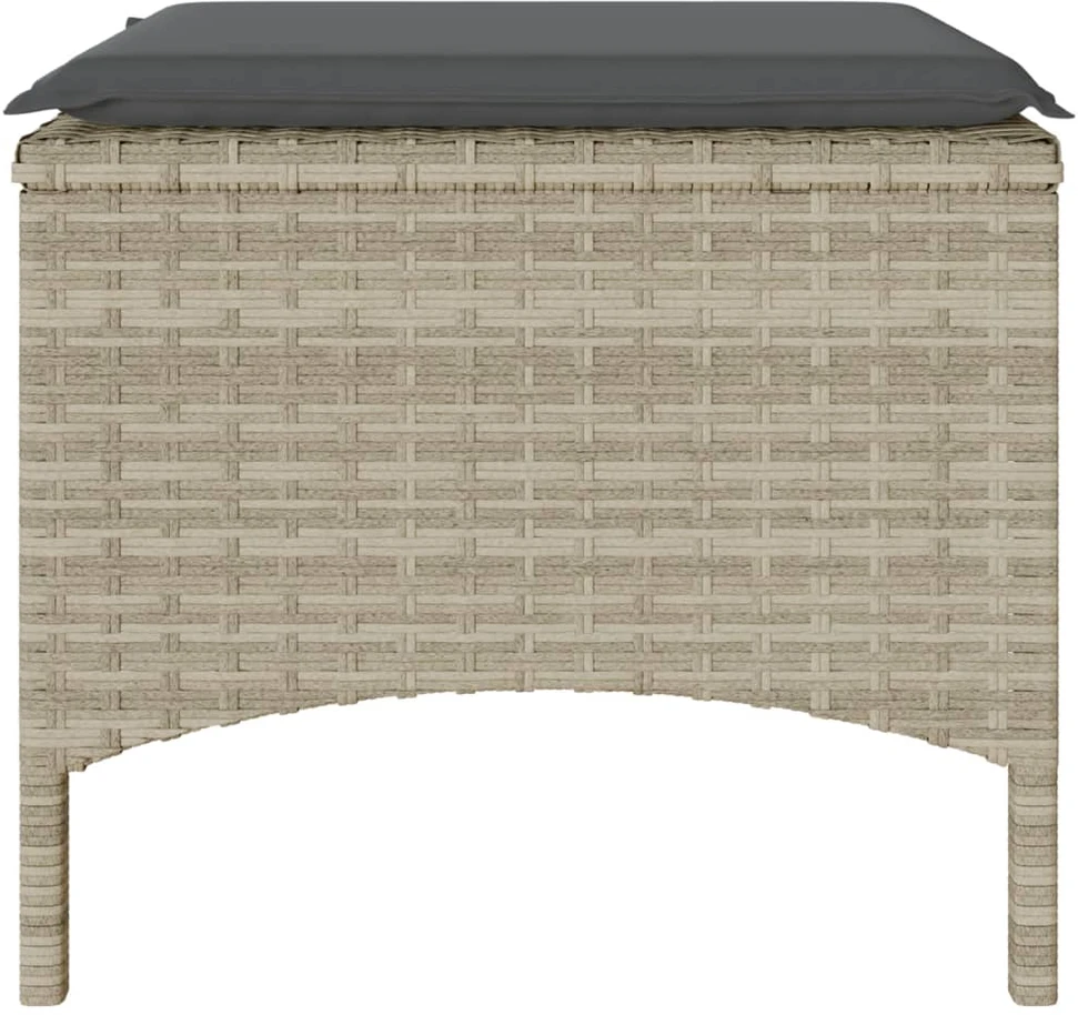 Dvivietė sodo sofa su staliuku/taburetėmis, pilka, poliratanas