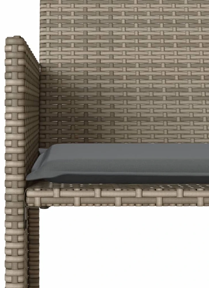Dvivietė sodo sofa su staliuku/taburetėmis, pilka, poliratanas