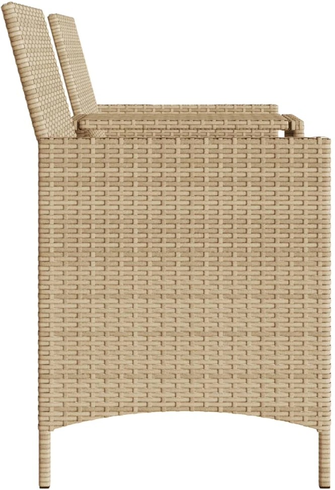 Dvivietė sodo sofa su staliuku/taburetėmis, smėlio, poliratanas